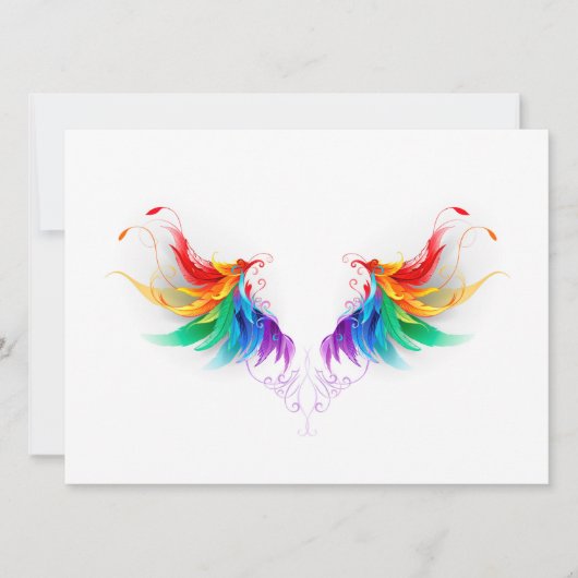 Fluffy Rainbow Wings Save The Date (Vorderseite)