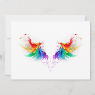 Fluffy Rainbow Wings Save The Date