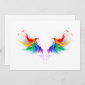 Fluffy Rainbow Wings Save The Date (Vorne/Hinten)