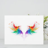 Fluffy Rainbow Wings Save The Date (Stehend Vorderseite)