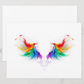 Fluffy Rainbow Wings Save The Date (Vorne/Hinten)