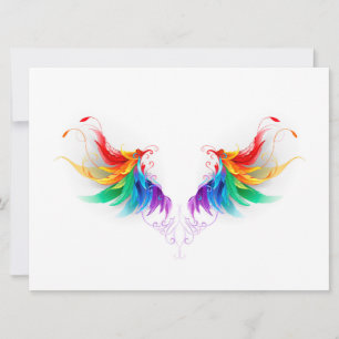 Fluffy Rainbow Wings Save The Date