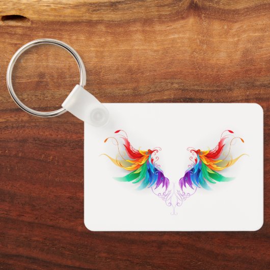 Fluffy Rainbow Wings Schlüsselanhänger (Rückseite)