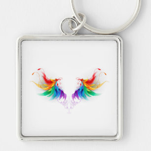 Fluffy Rainbow Wings Schlüsselanhänger