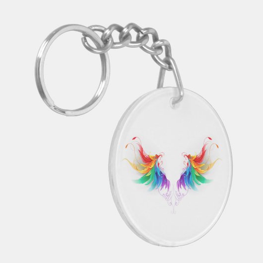 Fluffy Rainbow Wings Schlüsselanhänger (Vorderseite links)