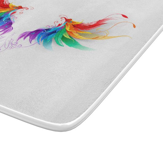 Fluffy Rainbow Wings Schneidebrett (Ecke)