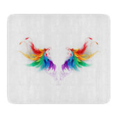 Fluffy Rainbow Wings Schneidebrett (Vorderseite)