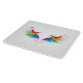Fluffy Rainbow Wings Schneidebrett (Ecke)
