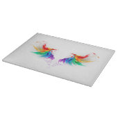 Fluffy Rainbow Wings Schneidebrett (Ecke)