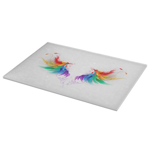 Fluffy Rainbow Wings Schneidebrett (Ecke)