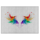 Fluffy Rainbow Wings Schneidebrett (Vorderseite)