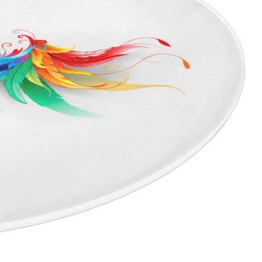 Fluffy Rainbow Wings Schneidebrett (Ecke)