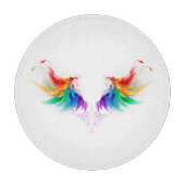 Fluffy Rainbow Wings Schneidebrett (Vorderseite)