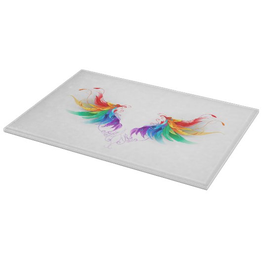 Fluffy Rainbow Wings Schneidebrett (Ecke)