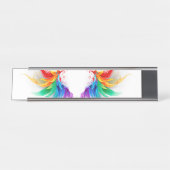 Fluffy Rainbow Wings Schreibtischnamensplakette (Vorderseite )