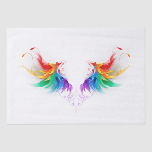 Fluffy Rainbow Wings Seidenpapier (Vorderseite)
