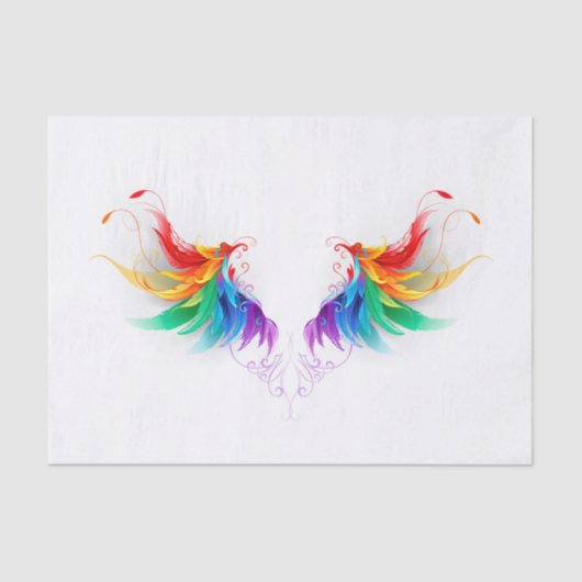 Fluffy Rainbow Wings Seidenpapier (Vorderseite)