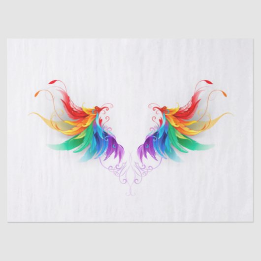 Fluffy Rainbow Wings Seidenpapier (Vorderseite)