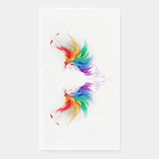 Fluffy Rainbow Wings Serviette (Vorderseite)