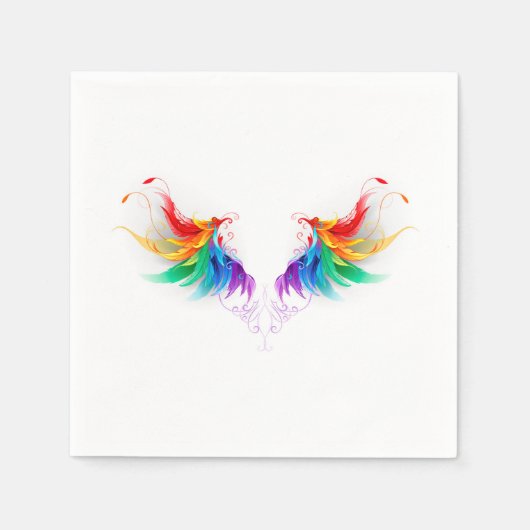 Fluffy Rainbow Wings Serviette (Vorderseite)