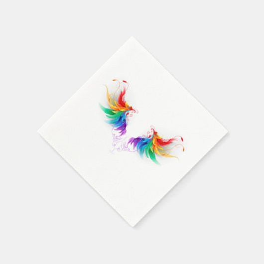 Fluffy Rainbow Wings Serviette (Ecke)