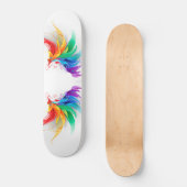 Fluffy Rainbow Wings Skateboard (Vorderseite)