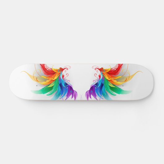Fluffy Rainbow Wings Skateboard (Horizontal)