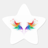 Fluffy Rainbow Wings Stern-Aufkleber (Vorderseite)