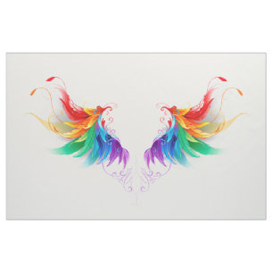 Fluffy Rainbow Wings Stoff