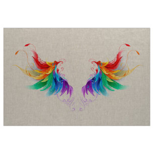 Fluffy Rainbow Wings Stoff