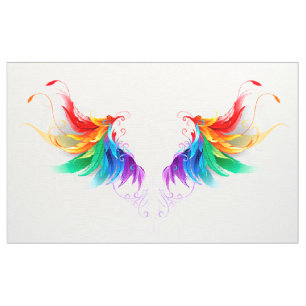 Fluffy Rainbow Wings Stoff