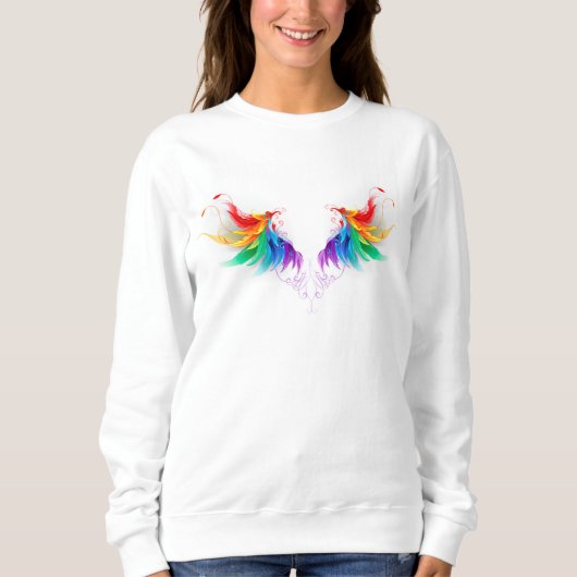 Fluffy Rainbow Wings Sweatshirt (Vorderseite)