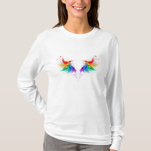 Fluffy Rainbow Wings T-Shirt (Vorderseite)