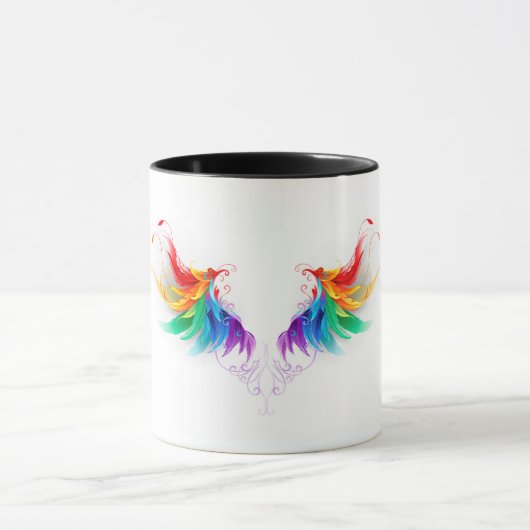 Fluffy Rainbow Wings Tasse (Zentrum)