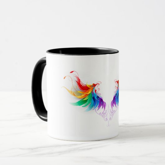 Fluffy Rainbow Wings Tasse (Vorderseite Links)