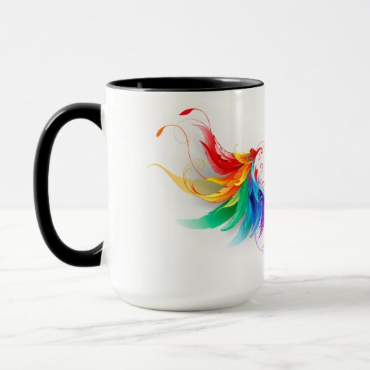 Fluffy Rainbow Wings Tasse (Links)
