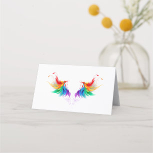 Fluffy Rainbow Wings Terminkarte