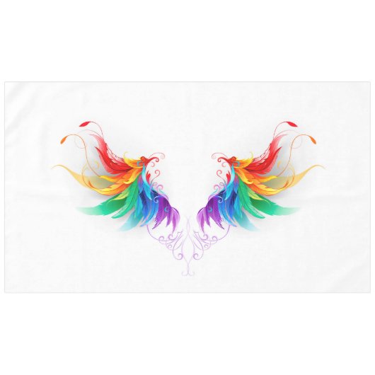 Fluffy Rainbow Wings Tischdecke (Vorderseite (Horizontal))