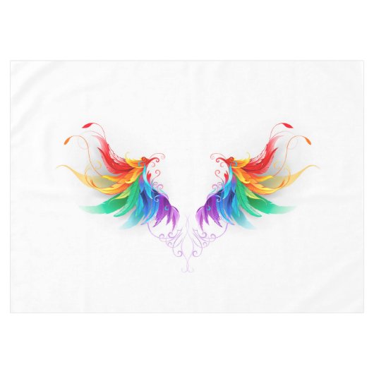 Fluffy Rainbow Wings Tischdecke (Vorderseite (Horizontal))