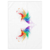 Fluffy Rainbow Wings Tischdecke (Vorderseite)