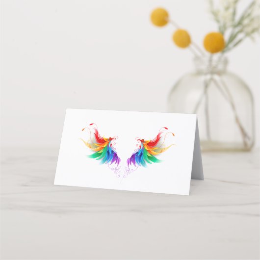 Fluffy Rainbow Wings Treuekarte (Vorderseite)