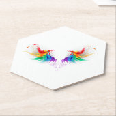Fluffy Rainbow Wings Untersetzer (angewinkelt)