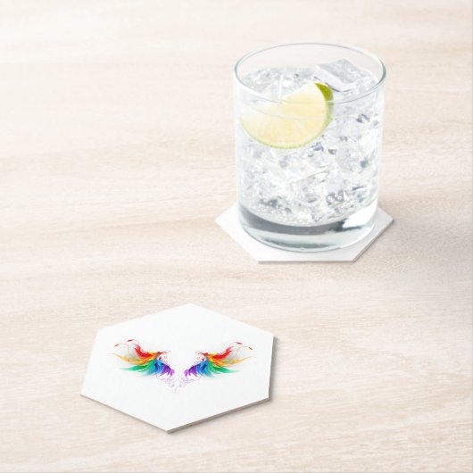 Fluffy Rainbow Wings Untersetzer (Vor Ort)