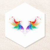 Fluffy Rainbow Wings Untersetzer (Vorderseite)