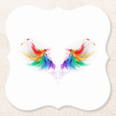 Fluffy Rainbow Wings Untersetzer (Vorderseite)