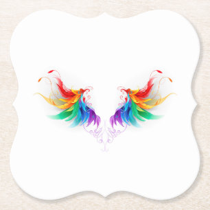 Fluffy Rainbow Wings Untersetzer