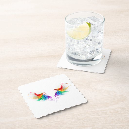Fluffy Rainbow Wings Untersetzer (Vor Ort)