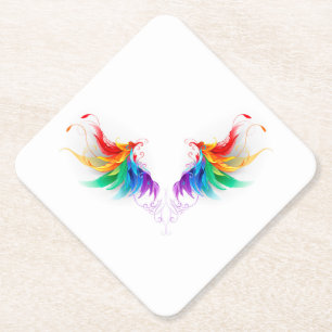 Fluffy Rainbow Wings Untersetzer