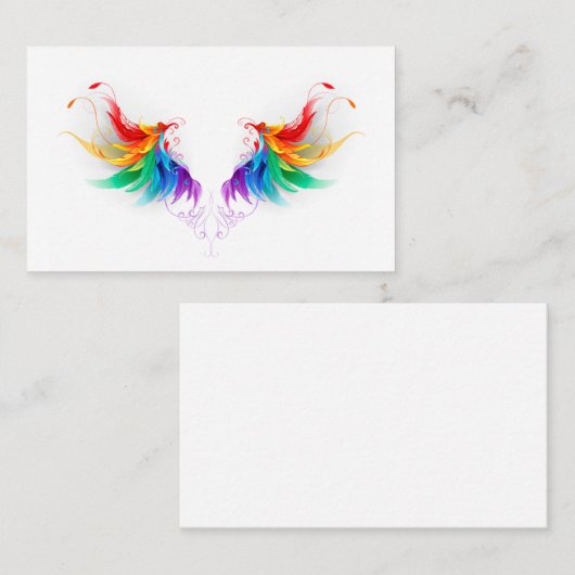 Fluffy Rainbow Wings Visitenkarte (Vorne/Hinten)