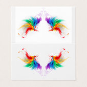 Fluffy Rainbow Wings Visitenkarten (Außenseite Aufgefaltet)